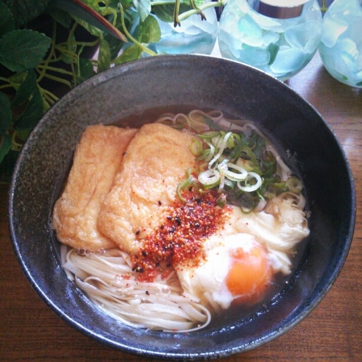 糖質制限★糖質０麺と油揚げでダイエットきつねうどん